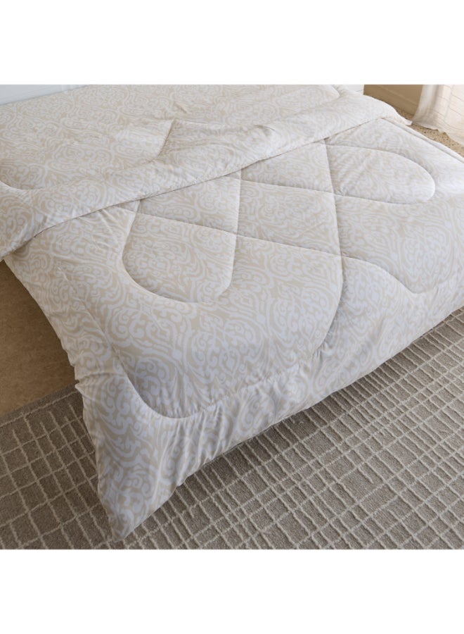 Home Box Microfiber Queen Comforter - Cream Color - Image 3